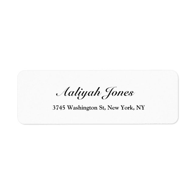 Black & White Script Elegant Professional Creative Label (Front)
