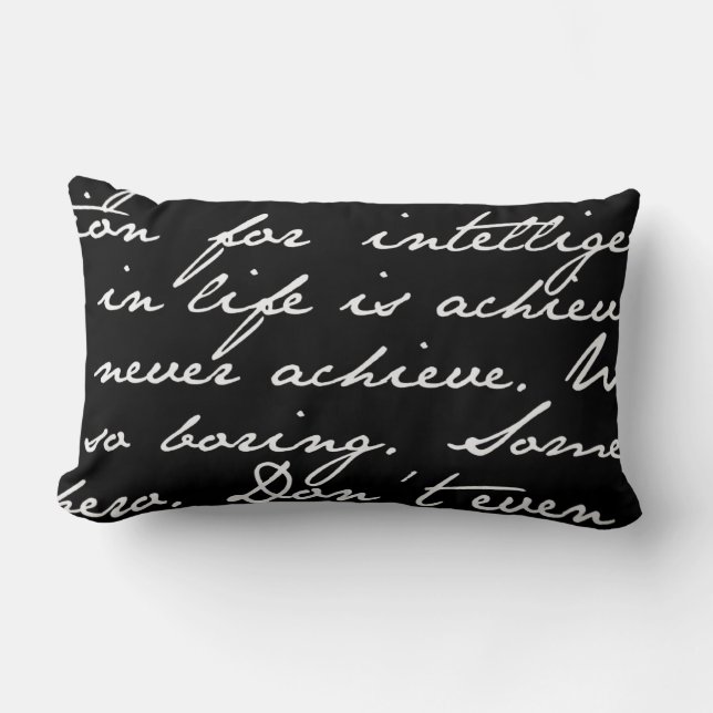 Black & White Script Handwriting Throw Pillow (Front)