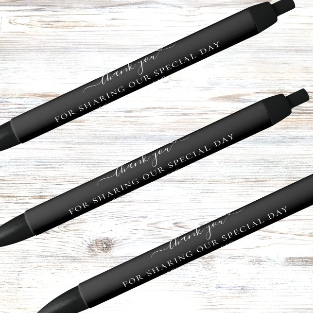 Black white script wedding thank you pen (Creator Uploaded)