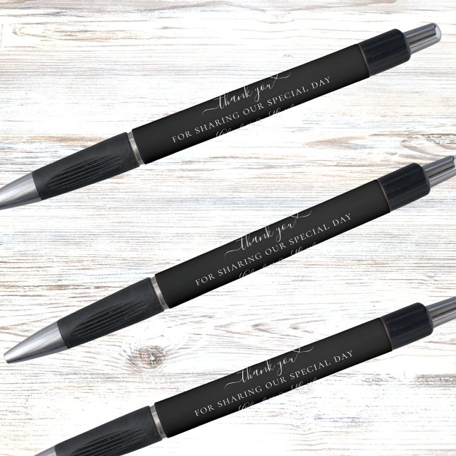 Black white script wedding thank you pen (Creator Uploaded)