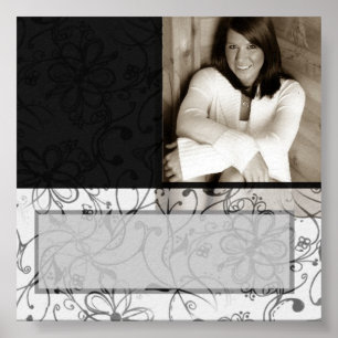 Black & White scroll customizable autograph poster