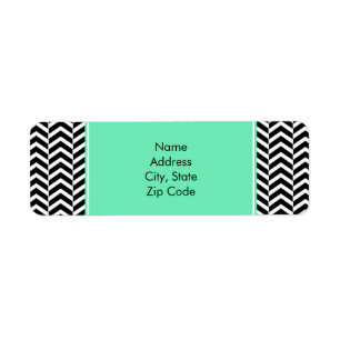 Black, White Sea Foam Chevron Pattern Label