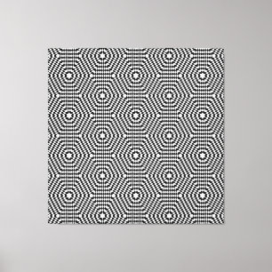 Black & White Seamless Pop Art-Optical Illusions Canvas Print