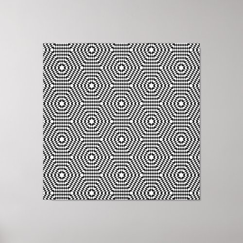 Black  White Seamless Pop Art_Optical Illusions Canvas Print