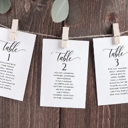 Black &amp; White, Seating Plan Cards with Guest Names