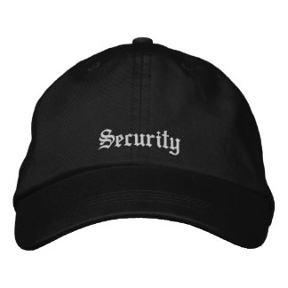 Black White Security Personalised Work Business  Embroidered Baseball Cap