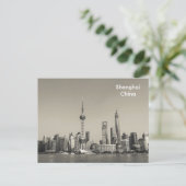 Black & White Shanghai Vintage Travel Tourism Ad Postcard (Standing Front)