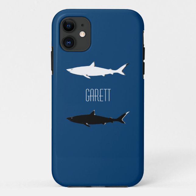 black white sharks personalized Case-Mate iPhone case (Back)