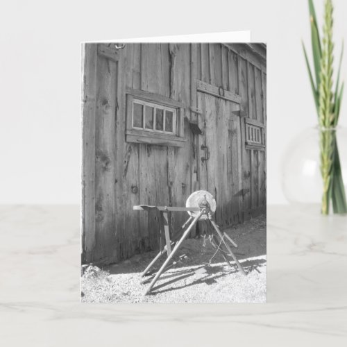 Black  White Sharpening Wheel 1 Birthday Card