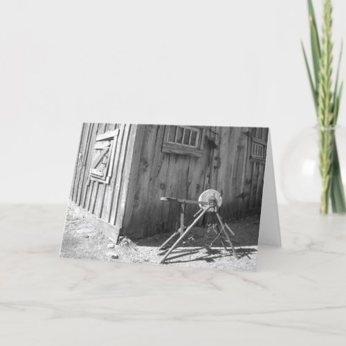 Black  White Sharpening Wheel 2 Birthday Card