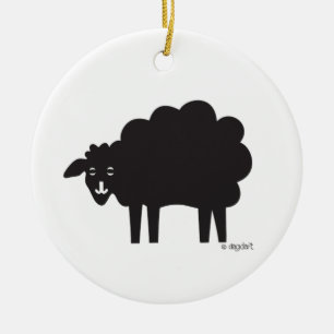 Black & White Sheep Ornament
