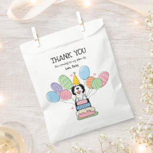 Black & White Sheepadoodle Birthday Party  Favor Bag