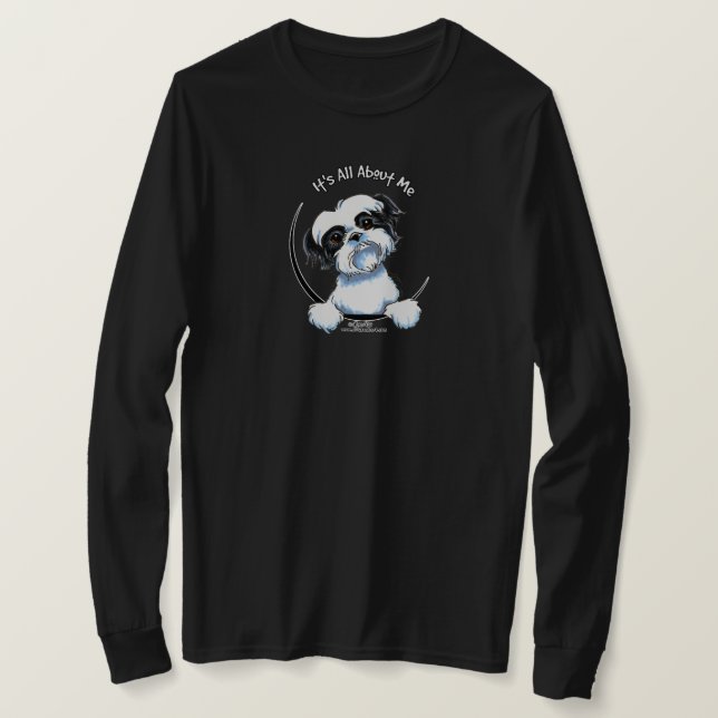 Black/White Shih Tzu IAAM T-Shirt (Design Front)