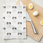 Black & White Shih Tzu Kitchen Towel<br><div class="desc">This beautifully detailed black and white Shih Tzu watercolor illustration is set in cheery rows that pop enough for stand alone pieces or can serve as a neutral! For the sweetest gifts, add more matching items from the collection! To see more work and learn about this artist, visit her at:...</div>