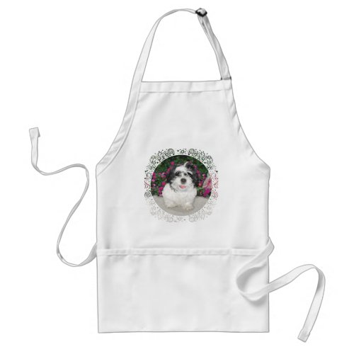 Black  White Shih Tzu Puppy Rescue Dog Adult Apron