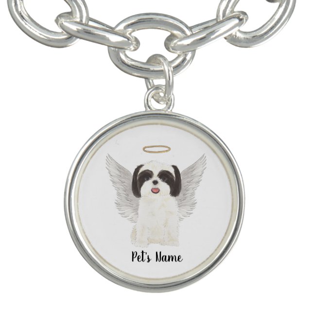 Black & White Shih Tzu Sympathy Memorial Bracelet (Design)