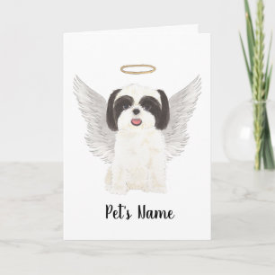 Black & White Shih Tzu Sympathy Memorial Card