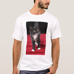 Black & white short-haired kitten, 2 1/2 months T-Shirt