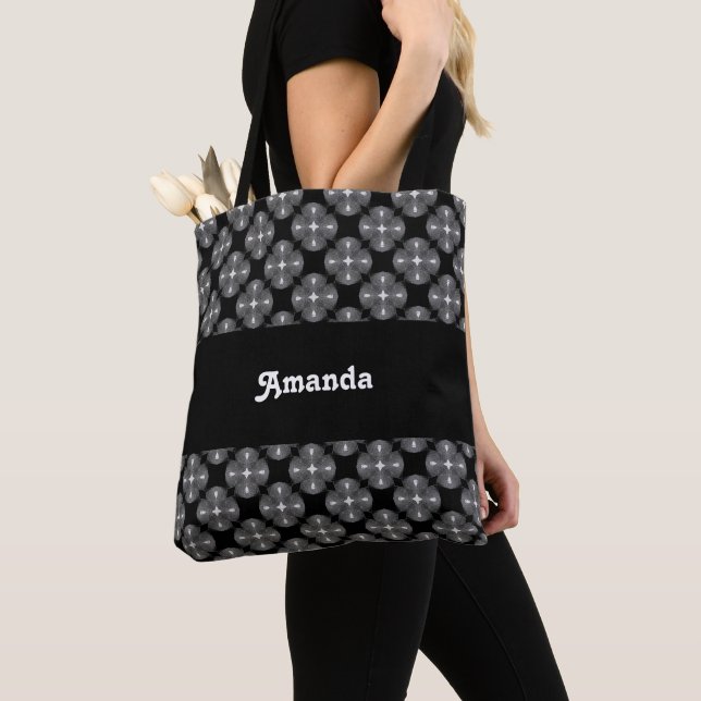 Black & white, Shoulder Tote Bag (Close Up)
