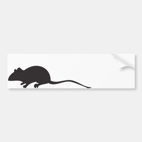 Black  white silhouette mouse print bumper sticker