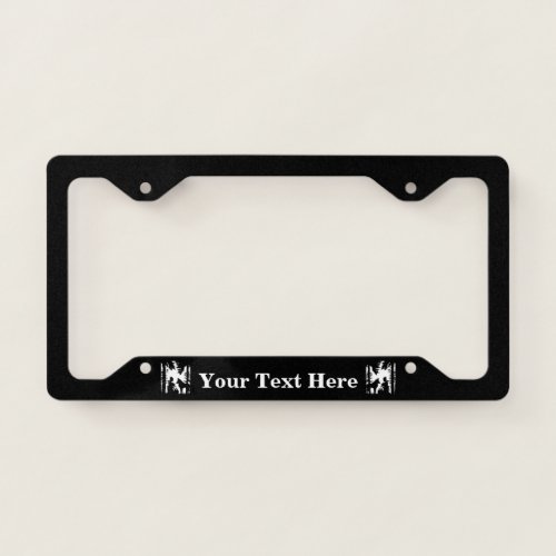 Black White Silhouette Red Riding Hood Wolf Trees License Plate Frame