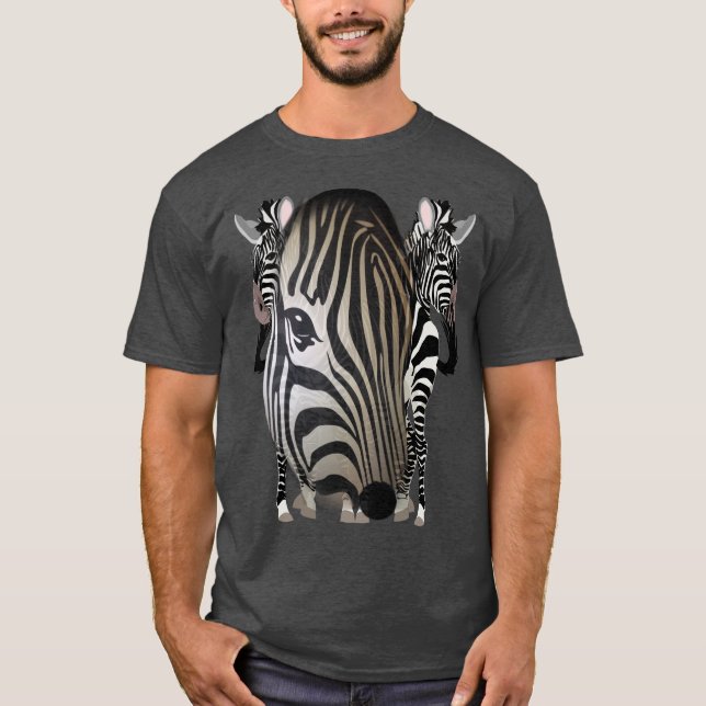 Black - White Silhouette Zebras T-Shirt (Front)