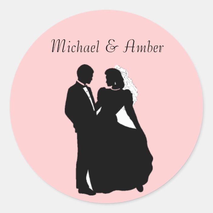 Black & White Silhoutte Wedding Couple Stickers | Zazzle.com