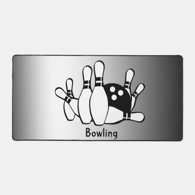 Black White Silver Bowling Desk Mat
