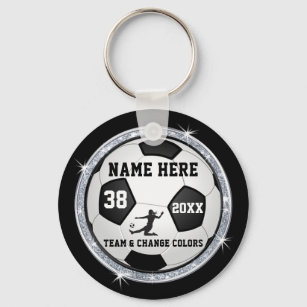 Black, White, Silver Cheap Soccer Giveaways Keychain