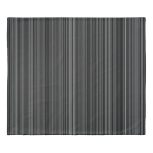Black white silver grey retro stripe king duvet cover
