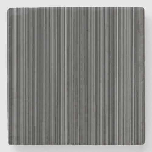 Black white silver grey stripe marble coaster
