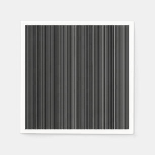 Black white silver grey stripe napkin