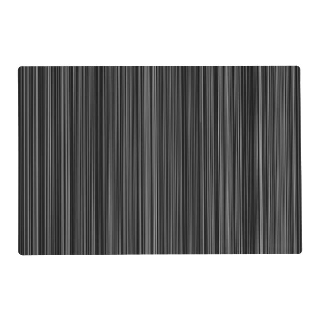 Black white silver grey stripe place mat (Front)