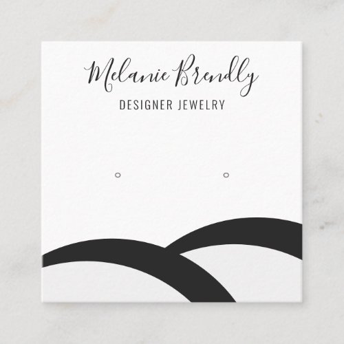 Black White Silver  Jewelry Earring Display  Square Business Card
