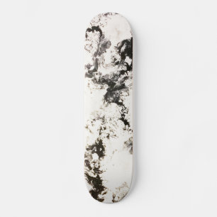 Black, White & Silver Skateboard Deck