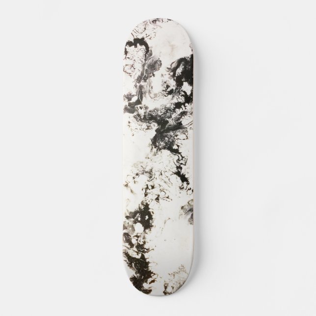 Black, White & Silver Skateboard Deck (Front)