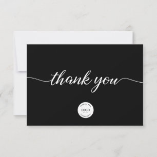 Black White Simple business Customer Appreciation  Thank You Card