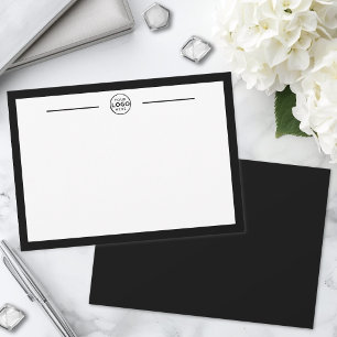 Black White Simple Business Logo Note Card