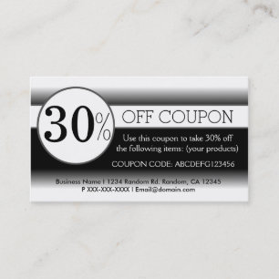 Black white simple coupon business cards