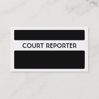 Black white simple court reporter business cards