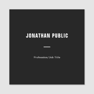 Black White Simple Design Modern Minimalist Chic Name Tag