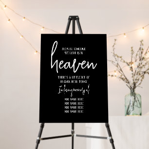 Black White Simple Elegant In Loving Memory Foam Board