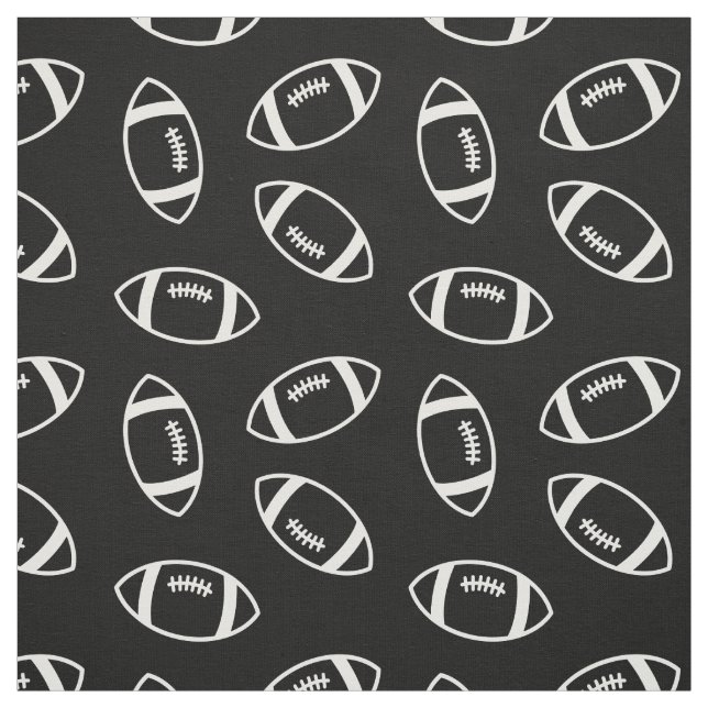 Black & White Simple Football Pattern Fabric (Swatch)
