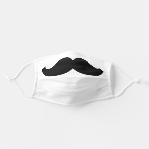 Black White Simple Funny Mustache Safety Adult Cloth Face Mask