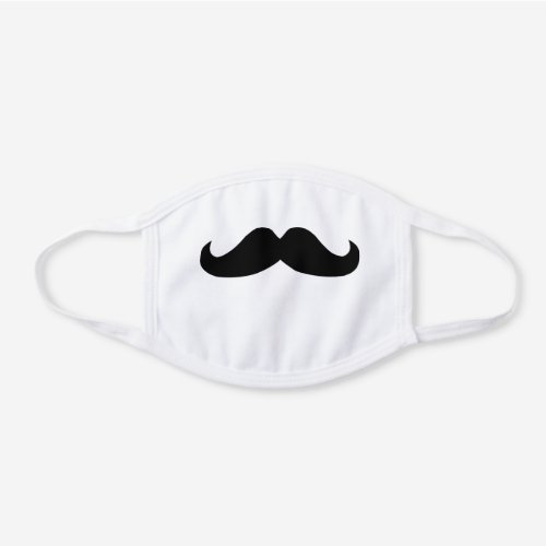 Black White Simple Funny Mustache Safety White Cotton Face Mask