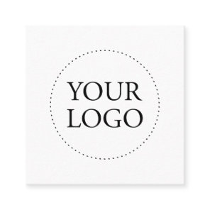 Black & White | Simple Logo & Social Media  Square Business Card