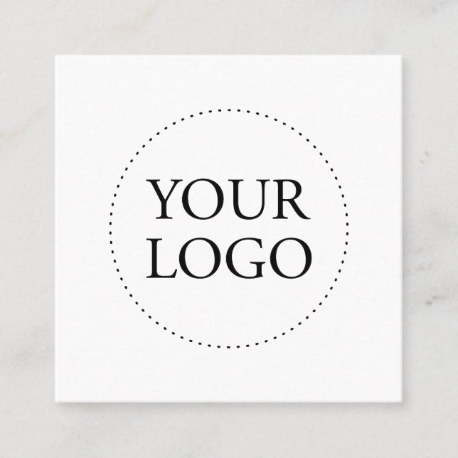 Black & White | Simple Logo & Social Media  Square Business Card (Front)