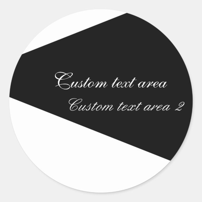 Black & White Simple Minimalist Classic Chic Classic Round Sticker (Front)
