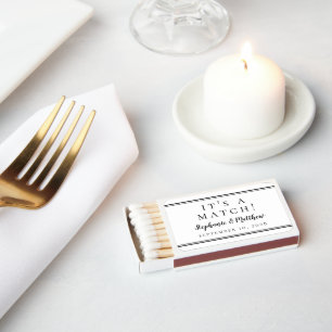 Black & White Simple Modern Chic Wedding Favors    Matchboxes