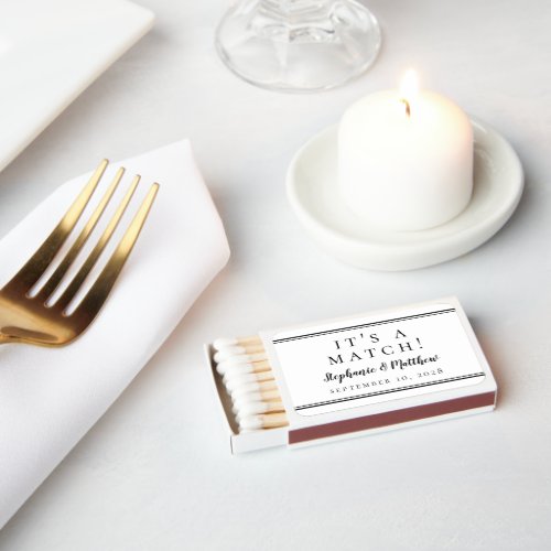 Black  White Simple Modern Chic Wedding Favors    Matchboxes